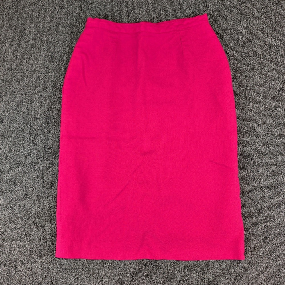 Vintage 80s Hot Pink Profesional Pencil Skirt Women 10 High Waist USA Union Made